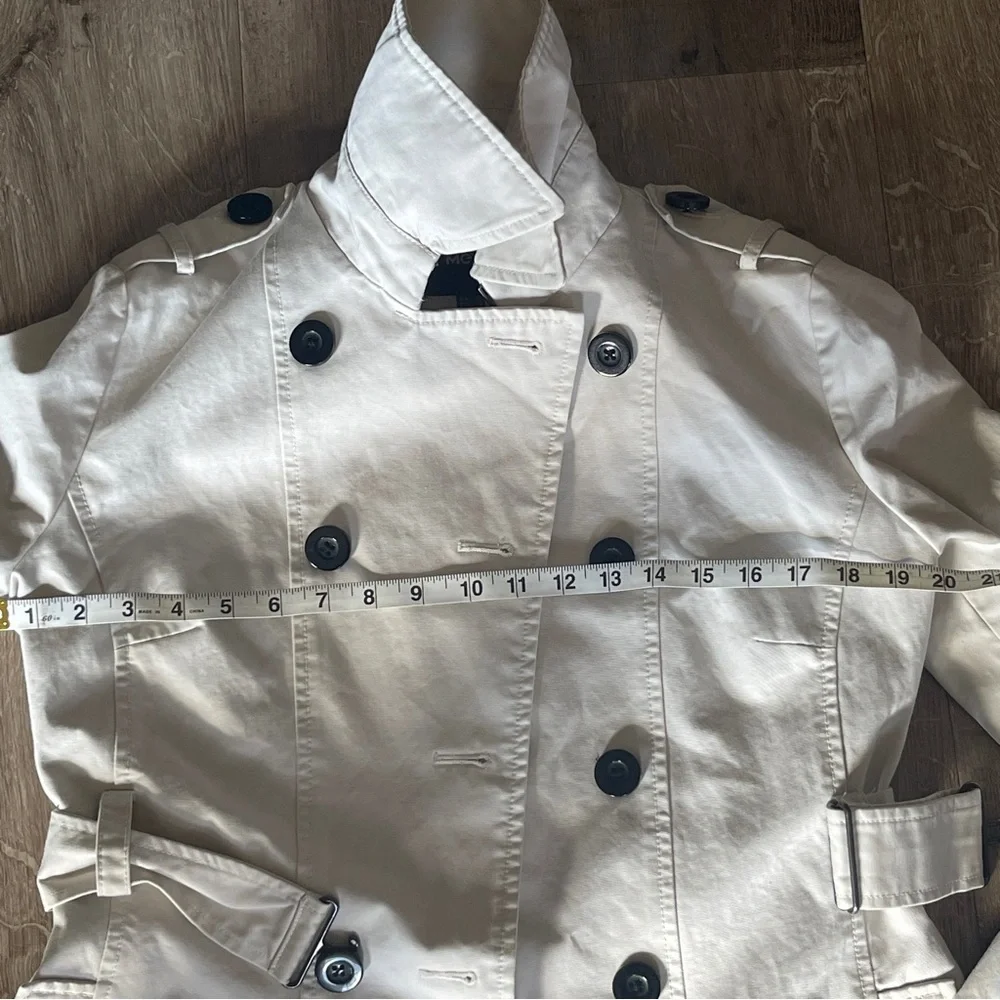 Mexx Cream Colored Lined Double Breast Trench Coat with belt Size 36 - Picture 16 of 16